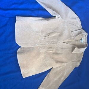 Coldwater Creek Suede Leather Jacket Tan 100% Leather Great Condition Size M